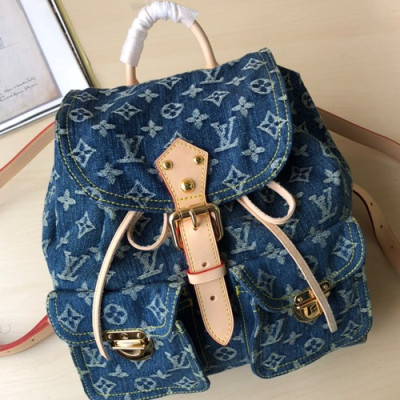 Louis Vuitton Supreme  Monogram Denim Back Pack,30cm - 루이비통 수프림 모노그램 여성용 데님 백팩 M44460,LOUB1098 ,30cm,블루