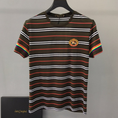 Burberry 2019 Mens Embroidery Logo Cotton Short Sleeved T-shirt - 버버리 남성 자수 로고 코튼 반팔티 Bur0667x.Size(m - 3xl).브라운