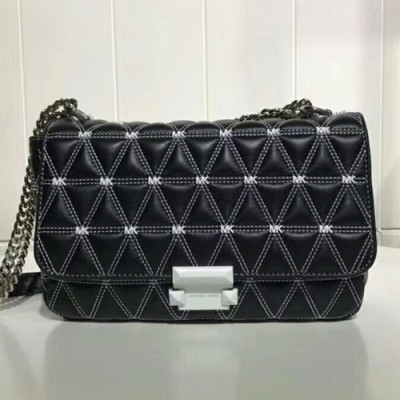 Michael Kors Leather Sloan Chain Cross Bag, 25CM - 마이클 코어스 레더 슬론 체인 크로스백,MKB0265, 25CM,블랙