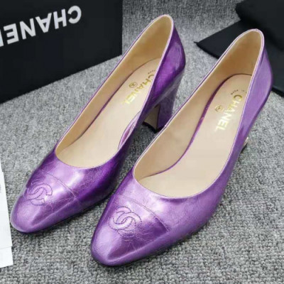 Chanel 2019 Women's Coco Leather Middle-heel Leather Pumps - 샤넬 여성 코코 미들힐 레더 펌프스 Cnl0350x.Size(225 - 245).퍼플