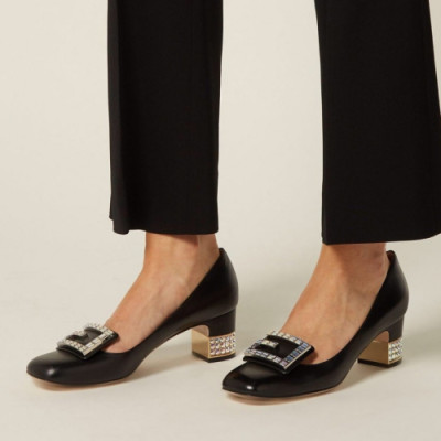 Gucci 2019 Ladies Web Cubic Middle-heel pumps - 구찌 여성 웹 큐빅 미들힐 펌프스 Guc0942x.Size(225 -  250).블랙