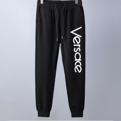Versace 2019 Mens Logo Casual  Cotton Trianing Pants - 베르사체 남성 로고 캐쥬얼 코튼 트레이닝 팬츠 Ver0201x.Size(m - 2xl).블랙
