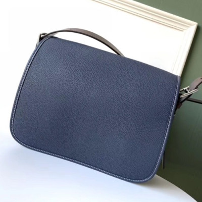 Hermes Barda Leather Messenger Shoulder Bag ,29cm - 에르메스 바르다 레더 메신저 숄더백 HERB0706,29cm,블루