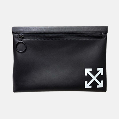 Off White 2019 Leather Clutch Bag,31cm - 오프화이트 2019 레더 남성용 클러치백 OFFB0002,31cm,블랙