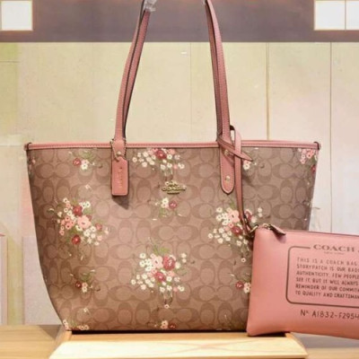 Coach Riversible Tote Shoulder Shopper Bag,32cm - 코치 리버서블 토트 숄더 쇼퍼백 COAB0220,32cm,핑크