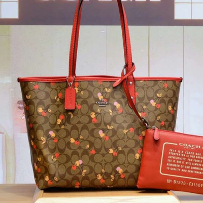 Coach Riversible Tote Shoulder Shopper Bag,32cm - 코치 리버서블 토트 숄더 쇼퍼백 COAB0222,32cm,레드