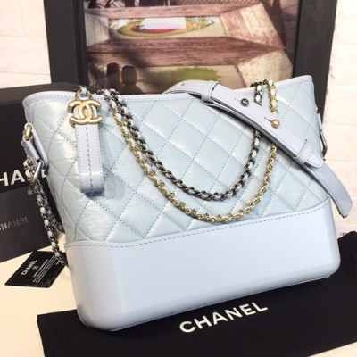 Chanel 2018 Gabrielle Hobo Leather Shoulder Bag ,28CM - 샤넬 2018 가브리엘 호보 레더 숄더백,CHAB0636,28CM,스카이블루