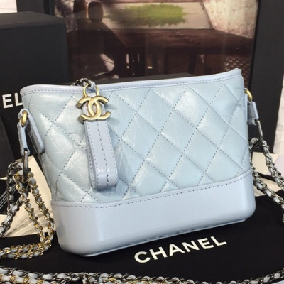 Chanel 2018 Gabrielle Hobo Leather Shoulder Bag ,20CM - 샤넬 2018 가브리엘 호보 레더 숄더백,CHAB0637,20CM,스카이블루