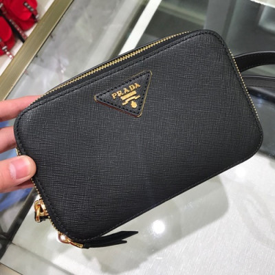 Prada 2019 Saffiano Belt Bag,17.5cm - 프라다 2019 여성용 사피아노 벨트백 ,1BL019-2,17.5cm,블랙