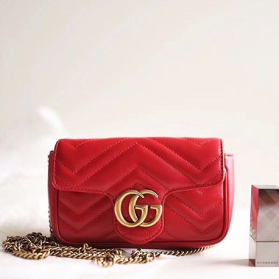 Gucci GG Marmont Matlase Super Mini Women Shoulder Bag,17CM - 구찌 GG 마몬트 마틀라세 수퍼미니 여성용 숄더백 476433,GUB0518,17CM,레드