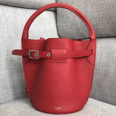 Celine 2019 Leather Nano Bigbag Bucket Tote Shoulder Bag,21CM - 셀린느 2019 레더 나노 빅백 버킷 토트 숄더백 ,189750-4,21CM,레드