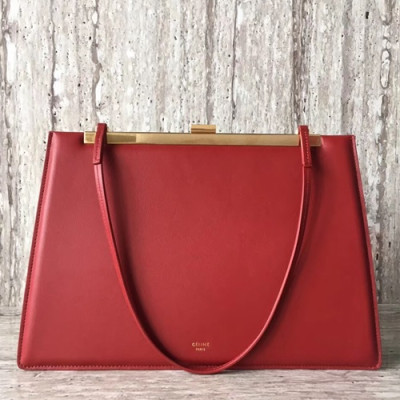 Celine  Leather Women Tote Bag,33CM - 셀린느 레더 여성용 토트백 ,90053-4,33CM,레드