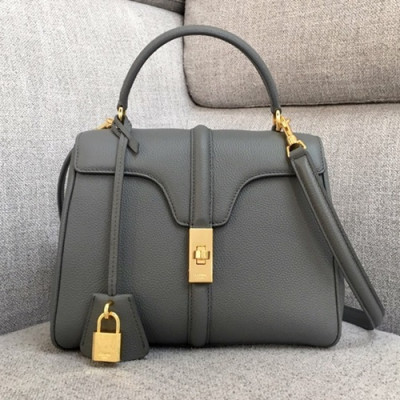 Celine 16 Leather Small Tote Shoulder Bag,23CM - 셀린느 16 레더 스몰 토트 숄더백 ,188003-9,23CM,그레이