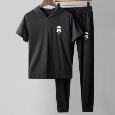 Fendi 2019 Mens Casual Initial Logo Short Sleeved Trianing Clothes - 펜디 남성 신상 캐쥬얼 이니셜 로고 반팔 트레이닝복 Fen0192x.Size(m -4xl).블랙
