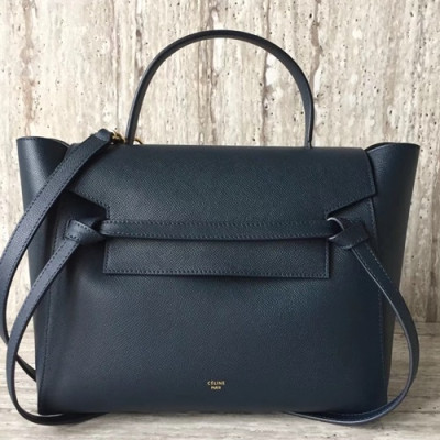 Celine Leather Large Belt Shoulder Bag,28CM - 셀린느 레더 라지 벨트 숄더백 ,98311-8,28CM,네이비