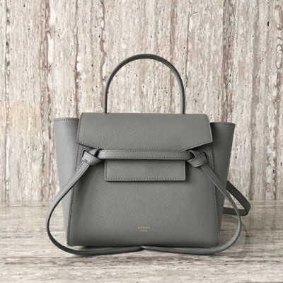 Celine Leather Mini Belt Shoulder Bag,20CM - 셀린느 레더 미니  벨트 숄더백 ,99970-5,20CM,그레이