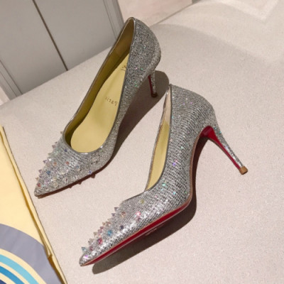 Christian Loubutin 2019 Glitter Stud High-heel Pumps  - 크리스챤 루부탱 글리터 스터드 하이힐 펌프스 Btin0040x.Size (225 - 245).실버