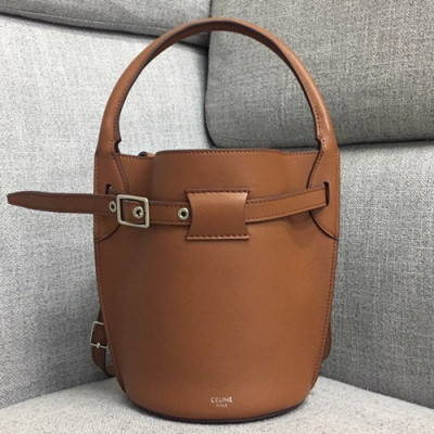 Celine 2019 Leather Nano Bigbag Bucket Tote Shoulder Bag,21CM - 셀린느 2019 레더 나노 빅백 버킷 토트 숄더백 ,189750-7,21CM,브라운