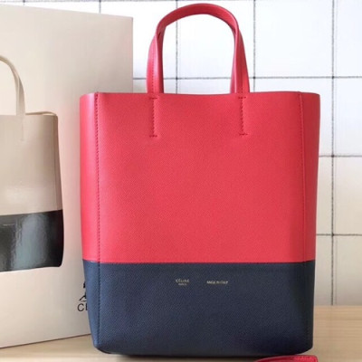 Celine Vertical Cabas Leather Tote Shoulder Bag,28CM - 셀린느 버티컬 카바스 레더 토트 숄더백 ,2204-4,28CM,레드+네이비