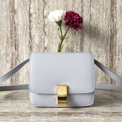 Celine Leather Classic Box Small Shoulder Bag,17CM - 셀린느 레더 클래식 박스 스몰 숄더백 ,11041-7,17CM,연그레이