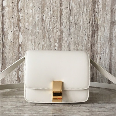 Celine Leather Classic Box Small Shoulder Bag,17CM - 셀린느 레더 클래식 박스 스몰 숄더백 ,11041-12,17CM,아이보리