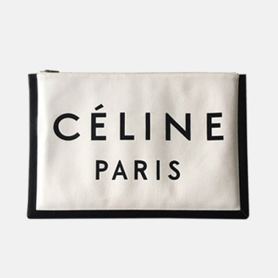 Celine Canvas Clutch Bag,37CM - 셀린느 캔버스 남여공용 클러치백 ,83183-1,37CM,블랙+화이트