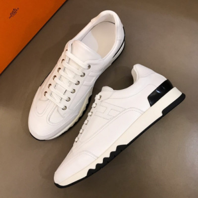 Hermes 2019 Mens Parfunms Leather Sneakers - 에르메스 남성 레더 스니커즈 Her0258x.Size(240 - 275).화이트