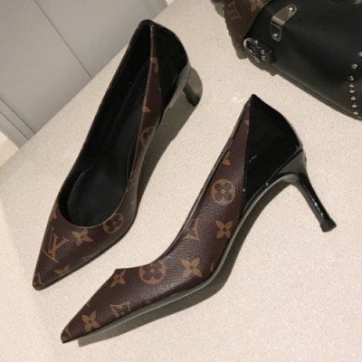 Louis Vuitton 2019 Womens Monogram Middle-heel Leather Pumps - 루이비통 여성 모노그램 미들힐 레더 펌프스 Lou0971x.Size(225 - 245).블랙