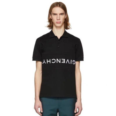 Givenchy 2019 Mens Logo Polo Cotton Short Sleeved Tshirt - 지방시 남성 로고 폴로 코튼 반팔티 Giv0116x.Size(xs - xl).블랙