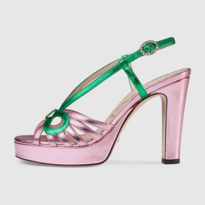 Gucci 2019 Ladies Ribbon Crystal High-heel Sandal - 구찌 여성 리본 크리스탈 하이힐 샌들 Guc0987x.Size(225 -  250).그린