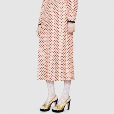 Gucci 2019 Ladies Ribbon Crystal High-heel Sandal - 구찌 여성 리본 크리스탈 하이힐 샌들 Guc0988x.Size(225 -  250).골드