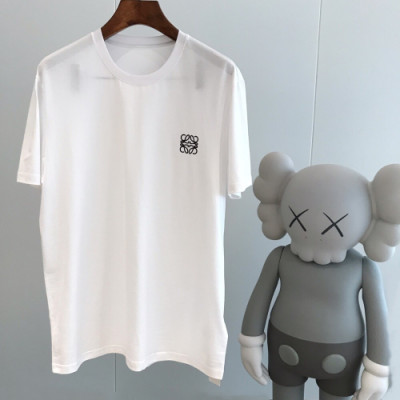 Loewe 2019 Mens Logo Cotton Short Sleeved Tshirt - 로에베 남성 로고 코튼 반팔티 Loe0045x.Size(s - 3xl).화이트