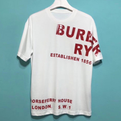Burberry 2019 Mens Printing Logo Cotton Short Sleeved T-shirt - 버버리 남성 프린팅 로고 코튼 반팔티 Bur0687x.Size(s - 2xl).2컬러(블랙/화이트)