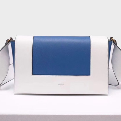 Celine Leather Frame Shoulder Bag,25CM - 셀린느 레더 프레임 여성용 숄더백 ,43343-26,25CM,블루