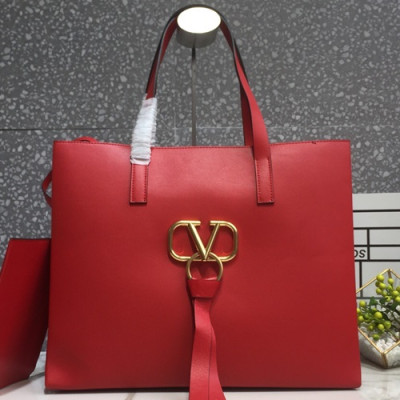 [파격특가]Valentino 2019 V-ring Tote Shopper Bag,39CM - 발렌티노 2019 브이링 여성용 토트 쇼퍼백 ,0090 - VTB0028,39CM,레드