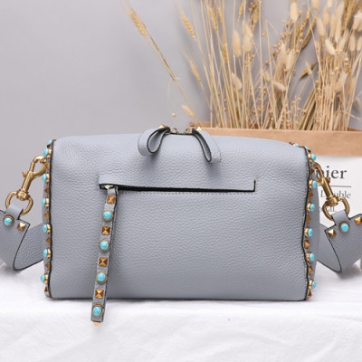 Valentino 2019 Leather Shoudler Bag,25CM - 발렌티노 2019 레더 숄더백,VTB0046,25CM,블루그레이