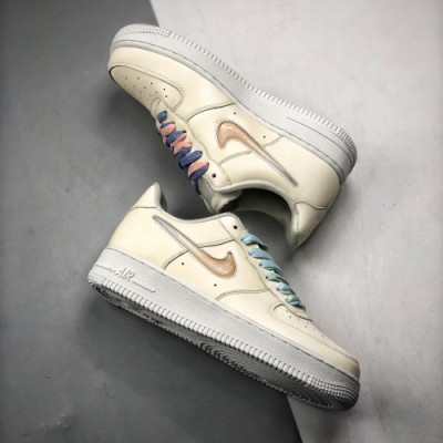 Nike Air Force1 Swoosh Leather Sneakers - 나이키 에어 폭스 레더 스니커스 Nik0081x.Size(230 - 245).아이보리