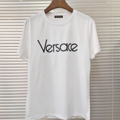 Versace 2019 Mens Logo Cotton Short Sleeved Tshirt - 베르사체 남성 로고 코튼 반팔티 Ver0207x.Size(m - 3 xl).화이트