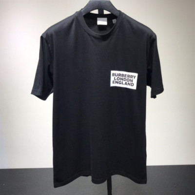 Burberry 2019 Mens Printing Logo Cotton Short Sleeved Tshirt - 버버리 남성 프린팅 로고 코튼 반팔티 Bur0689x.Size(xs - xl).블랙