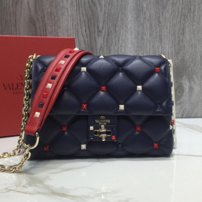 Valentino 2019 Leather Garavani CandyStud Small Chain Shoudler Bag,23CM - 발렌티노 2019 레더 가라바니 캔디스터드 스몰 체인 숄더백,0072-VTB0099,23CM,네이비