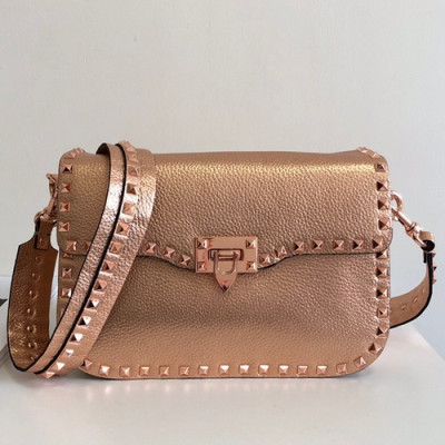 Valentino 2019 Leather Garavani Rockstud Shoudler Bag,26CM - 발렌티노 2019 레더 가라바니 락스터드 숄더백,0936 - VTB0121,26CM,로즈골드