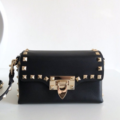 Valentino 2019 Leather Rockstud Mini Cross Bag,16.5CM - 발렌티노 2019 레더 락스터드 미니 크로스백,0045 - VTB0124,16.5CM,블랙