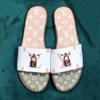 Louis Vuitton 2019 Womens Initial Logo Lock it Slipper- 루이비통 여성 이니셜 로고 슬리퍼 Lou0980x.Size(225 - 255).그린