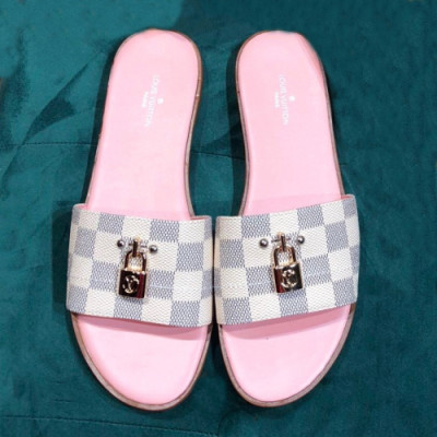 Louis Vuitton 2019 Womens Damier Lock it Slipper- 루이비통 여성 다미에 락잇 슬리퍼 Lou0984x.Size(225 - 255).핑크