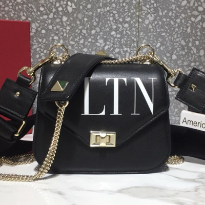 Valentino 2019 Leather Garavani Rockstud Chain Shoudler Bag,19/23CM - 발렌티노 2019 레더 가라바니 락스터드 체인 숄더백,VTB0153,19/23CM,블랙