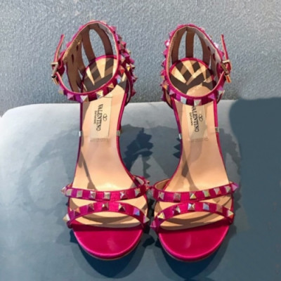 Valentino 2019 Womens Rock Stud Strap High-heel Silk Sandals - 발렌티노 여성 락스터드 스트랩 하이힐 실크 샌달 Val0190x.Size(225 - 250).2컬러(핫핑크/블루)