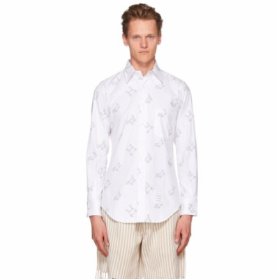 Thom Browne 2019 Mens Slim Fit Cotton Tshirt - 톰브라운 남성 슬림핏 코튼 셔츠 Tho0052x.Size(s- 2xl).화이트