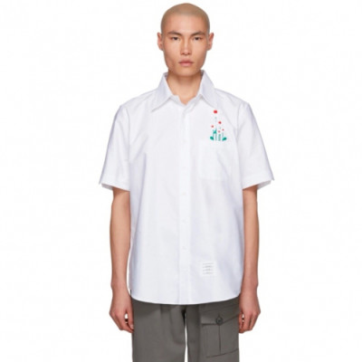 [매장판특가]Thom Browne 2019 Mens Embroidery Flower Slim Fit Cotton Short Sleeved Tshirt - 톰브라운 남성 플라워 자수 슬림핏 코튼 반팔셔츠 Tho0056x.Size(s- 2xl).화이트