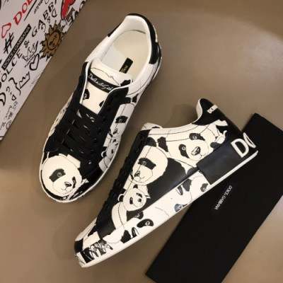 [트렌디]Dolce&Gabbana 2019 Mens Calfskin Panda Graffit Sneakers - 돌체앤가바나 남성 카프스킨 그래피티 팬더 스니커즈 Dol0197x.Size(240 - 275).화이트