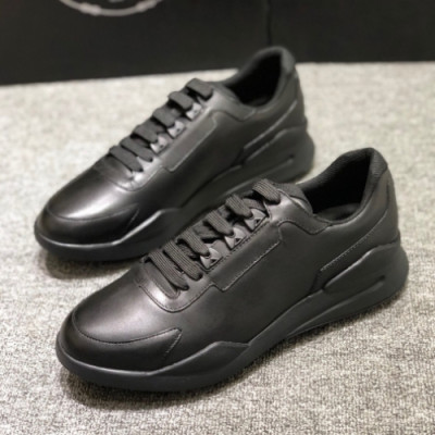 [커스텀급]Prada 2019 Mens Business Logo Leather Sneakers - 프라다 남성 비지니스 로고 레더 스니커즈 Pra0567x.Size(245 - 265).블랙